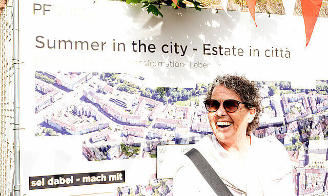Plakatwand zum Konzept des Sommerprojekts © Stadt Pforzheim/Stefan Baust